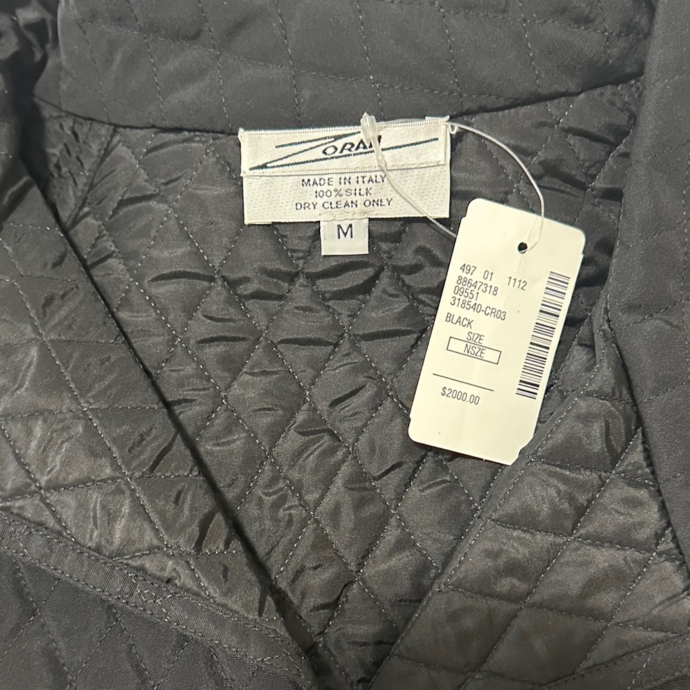 Zoran Black Quilted Pea Coat - Picture 2 of 6